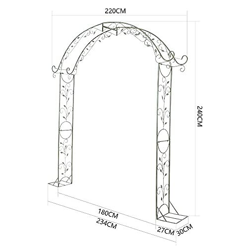 SAFGH Gartenbogenrahmen Einfach zu montieren für Kletterpflanzen Rose Support Gartenlaube, Retro Schmiedeeisen Balkon… – Bild 8
