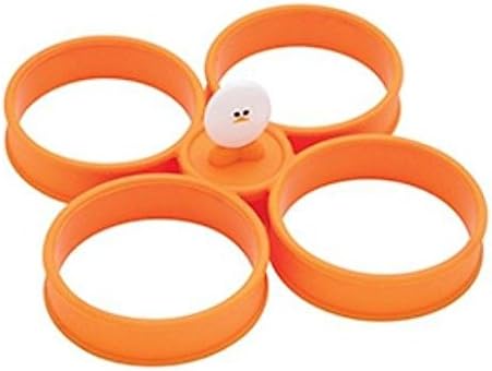 Silver Dollar Silicone Pancake Ring w/ Handle Round Egg Sandwich Maker Eggy