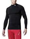 TM-T11-BLKZ_2X-Large Tesla Men's Cool Dry Compression Baselayer Mock Long Sleeve T Shirts T11
