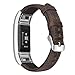 SKYLET Compatible with Fitbit Charge 2 Leather Bands, Retro Genuine Leather Classic Replacement Wristband Compatible with Fitbit Charge 2 with Metal Connector Men Women Small Large (No Tracker)
