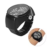 LAYs Ring Watch Finger Quartz Movement Watch Jewelry Gift (Black)