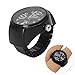 LAYs Ring Watch Finger Quartz Movement Watch Jewelry Gift (Black)