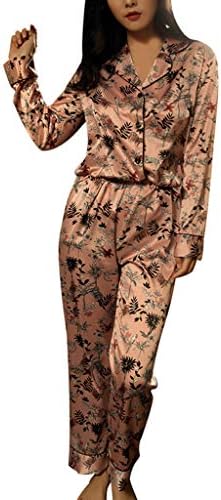 PASHY Button-Down Pj Set Women's Short Sleeve Classtic Satin Pajama Set Two Piece Nightwear Sleepwear