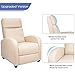 Homall Recliner Chair, Recliner Sofa for Adults, Recliners Home Theater Seating with Lumbar Support, Reclining Sofa Chair for Living Room (Leather, Beige)