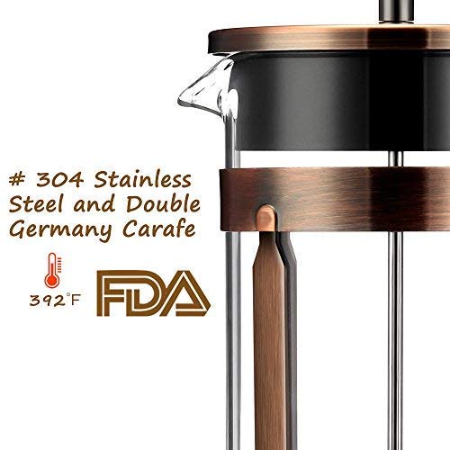 French Coffee Press Maker, Famirosa Glass French Press Kit Machine (8 Cup, 1 liter, 34 Oz) for Coffee Tea Camping Office - Thumbnail 6