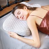 HOKEKI Pillow Ergonomic Cervical Sleeping Pillow for Neck Pain Support for Back, Stomach, Side Sleepers Premium Memory Foam Pillow Removable and Washable Cover White(Standard Size)