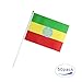 50 Pack Hand Held Small Mini Flag Ethiopia Flag Ethiopian Flag Stick Flag Round Top National Country Flags,Party Decorations Supplies For Parades,World Cup,Sports Events,International Festival