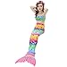 Bigface Up 3PCS Girls Swimsuit Mermaid Tail Swimwear Bikini Set Costume for Swimming