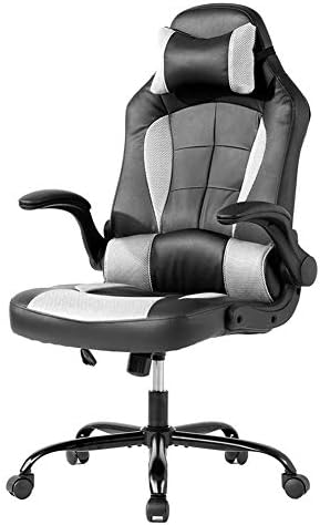 オフィスチェアデスクチェア Puレザー ハイバック ヘッドレスト ランバーサポートひじ掛け付き 高さ調整機能