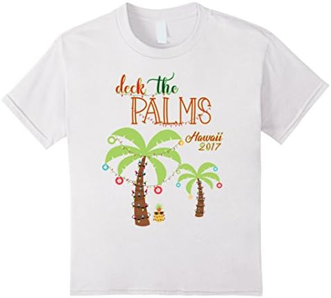 Kids Hawaiian Christmas T Shirt-Hawaii 2017 Family Vacation Tee 6 White