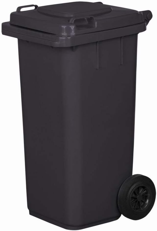 JESTIC Mülltonne Abfalltonne Reststofftonne 120L laufruhige Vollgummi-Räder NEU (Graphite)