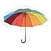 Rainbrace Unisex Rain Umbrella Long-handle Rainbow Fashion, Windproof Umbrella Arc 46-Inch with 10 Ribs