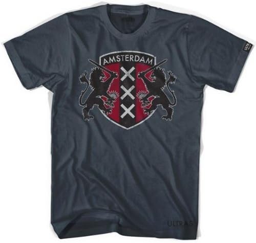 Amsterdam City Crest Soccer T-shirt, Asphalt, X Large