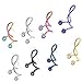 IPINK Rainbow Spiral Twister Surgical Steel Hypoallergenic Unique Spiral Industrial Ear Piercing Navel Ring Earring 7 Pieces