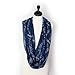 KNITPOPSHOP Music Note Infinity Loop Scarf for Women in the Summer (Blue)