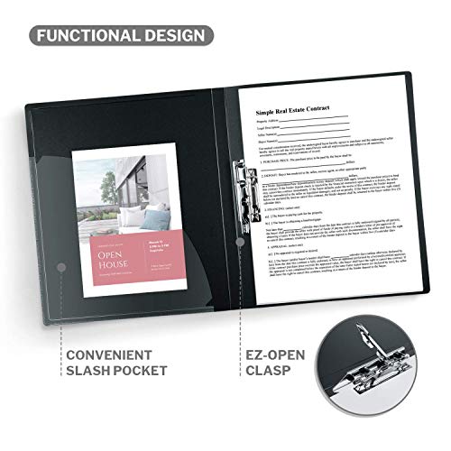 CRANBURY Punchless Binder with Clamp (Sky Blue, 1 Pack), Sturdy Clip