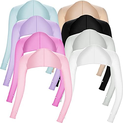 Geyoga 8 Pieces Women Shawl Arm Sleeve Cooling Shrug with Finger Hole Sun Protection Cooler Shrug Arms Wrap for Women Ladies Golfing Driving Fishing Riding Outdoor Sports Activities Geyoga 8 Pieces Women Shawl Arm Sleeve Cooling Shrug with Finger Hole Sun Protection Cooler Shrug Arms Wrap for Women Ladies Golfing Driving Fishing Riding Outdoor Sports Activities