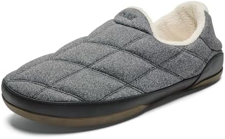 OluKai Hanohano Gray Waxed Canvas Wool Shearling Slippers Shoes Mens Size 9 Hanohano Men main image 4