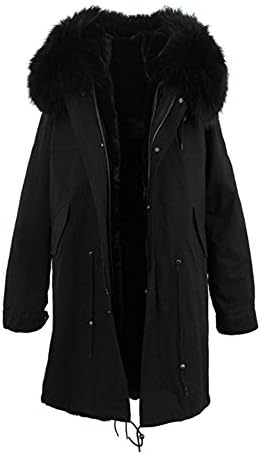 JBZYM VD79007C4 Women Hooded Parka Faux Fur Winter Warm Long Jacket Coat Detachable - Size XL