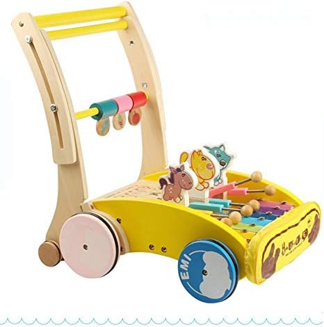 学習歩行器ベビーカー ロールオーバー防止折り畳み式ステップヘルパーの高さ調節可能速度ウッドの漫画ベイビーステップはウォーカーを押してください 子供のおもちゃ車 色 Wood サイズ C Tarunniketanpublicschool Com