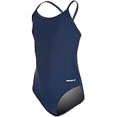 Sporti Thin Strap Girls' Athletic One-Piece Swimsuit – Multi Color Competitive Bathing Suit Swimwear for Youth Swimmers