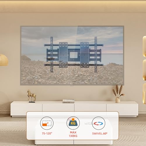 HILLPORT DY1000 Universal Swivel / Extendable TV Wall Mount for 75-120 Inches, Load 130 kg with VESA 1000 x 600 mm, Heavy Duty Mounting