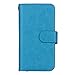 DRUnKQUEEn S7 Case, Premium Leather Credit Card Holder Feature Wallet Type Flip Folio Case - Detachable Magnetic Back Cover with Lanyard Wrist Hand Strap for G930 Samsung Galaxy S7 - Blue