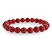 Bling Jewelry Simple Plain Stacking Round Coral Red Stone Ball Bead Stackable Strand Stretch Bracelet For Women Teen For Men 8MM