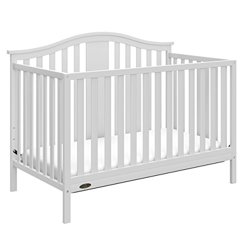 image for Storkcraft Graco Solano 4-in-1 Convertible Crib With Mattress, White, 