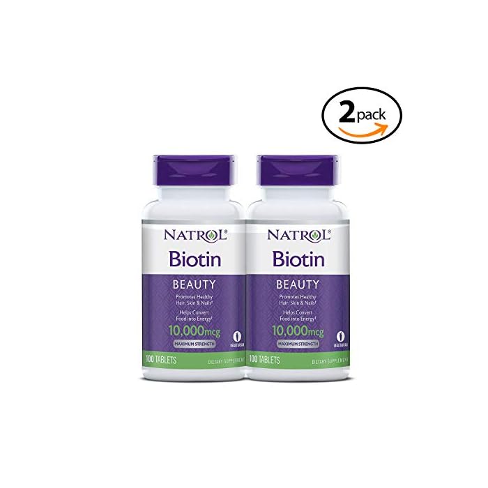 Natrol Biotin Beauty Tablets Promotes Healthy Hair Skin and Nails Helps Support Energy Metabolism Helps Convert Food…