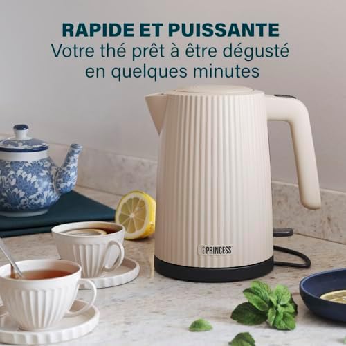 Bouilloire Wave, 1,7L, 360° sans fil, 2200W, sans BPA, protection à sec et surchauffe, niveau d’eau, filtre amovible, arrêt automatique, câble 0,7m, 236048