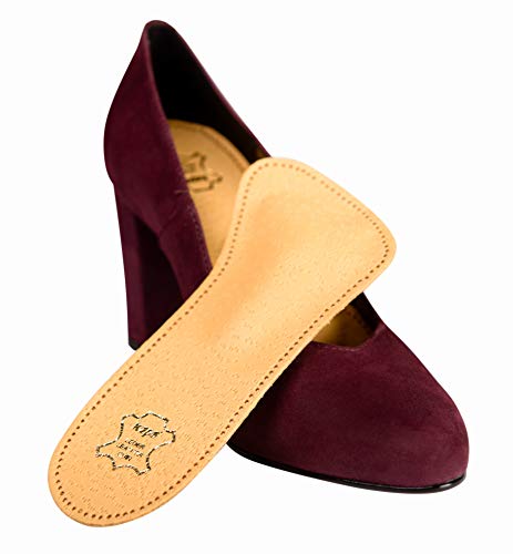 Insoles 3/4 Leather Orthopedic Shoes for Women, Reduce Discomfort and Prevent Pain in the Forefoot with Metatarsal Arch Support (38 EUR) Beige