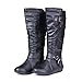 Twisted Women's Shelly Wide Width, Wide Calf Stitched Pannel Tall Boots with Pyramid Studs - BLACK, Size 10 W or 10 C/D