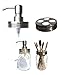 The Southern Jarring Co. Bathroom Accessories Lid Set - Jars NOT Included - Mason Jar Hand Soap Dispenser and Toothbrush Holder Lids - Modern Farmhouse Bathroom Decor (Brushed Stainless Steel)