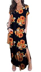 GRECERELLE Women's Casual Loose Long Dress Short