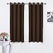 NICETOWN Blackout Curtains Panels for Window - Triple Weave Energy Saving Thermal Insulated Solid Grommet Blackout Drapes for Kitchen (1 Pair, 52 inches by 63 Inch, Toffee Brown)
