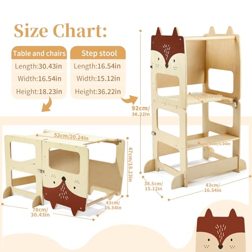 Labebe Large Children's Observation Tower, Montessori Tower 1-3 Years, 3 in 1 Observation Tower