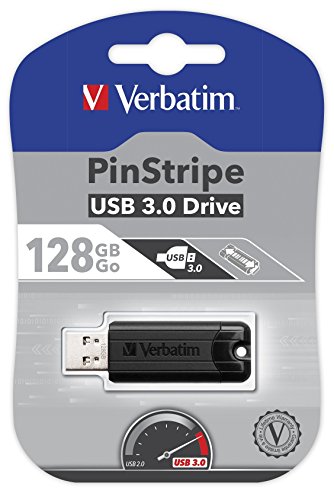 Verbatim PinStripe 128GB 16GB USB 3.0 Black USB flash drive