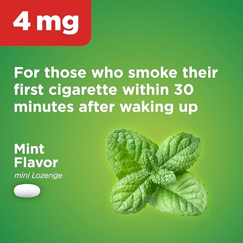 AMAZON BASIC CARE MINI NICOTINE POLACRILEX LOZENGE, 4 MG, MINT FLAVOR, STOP SMOKING AID, REDUCES WITHDRAWAL SYMPTOMS, SMOKING CESSATION, 135 COUNT