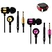 Earbuds with Microphone 2 Pack in Ear Headphones Earphones Stereo Extra Bass Wired 3.5mm in Line Remote Control Noise Isolating with Zipper Case for Apple iphone Samsung(Volume Control,Black)
