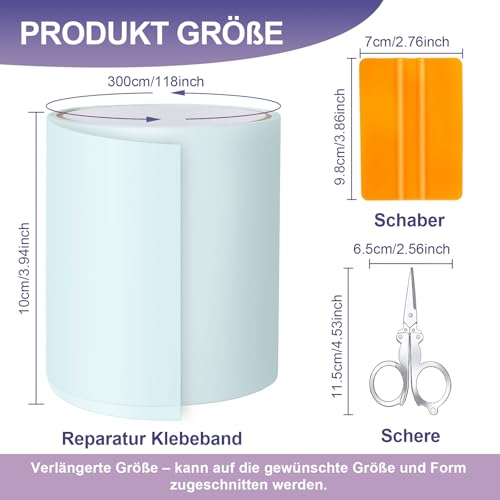 Swimming Pool Repair Kit, 10 cm x 300 cm Underwater Swimming Pool Patch, PVC Waterproof Pool Liner Repair Patch Self Adhesive Tubular Tape for Above Ground Swimming Pool Spa Inflatable Mattress and