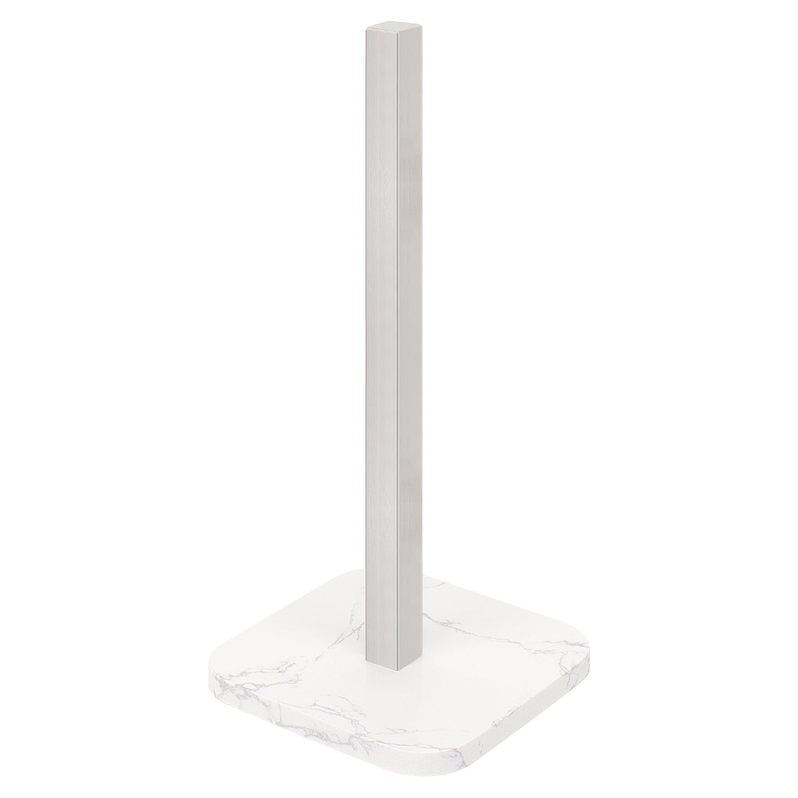 Photo 1 of NearMoon Standing Paper Towel Holder, Stainless Steel Square Paper Towel Tissue Holder with Marble Base for Bathroom Kitchen Countertop, Standard or Jumbo-Sized Roll Paper (Brushed Nickel)