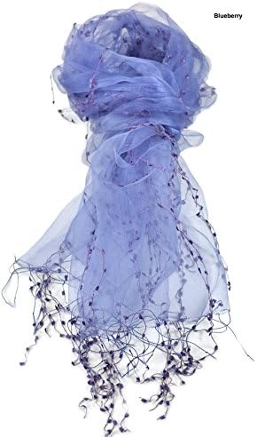 Handwoven Pure Silk Scarf (Blueberry)