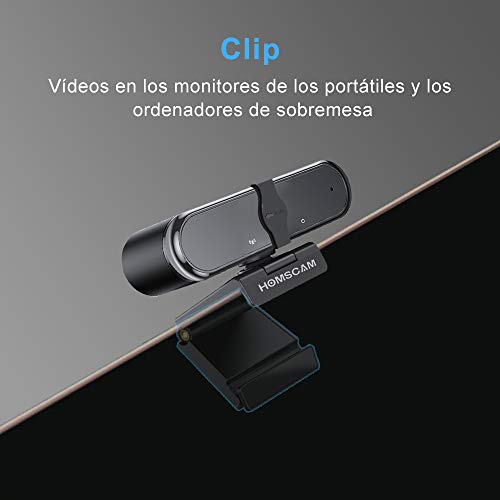 Camara-Web-HOMSCAM-Webcam-Enfoque-Automatico-con-Microfono-Estereo-1080P-HD-Webcam-de-Ordenador-Enchufable-para-Grabaciones-y-Emisiones-con-USB-para-VideoconferenciasVideollamadasVideojuegos