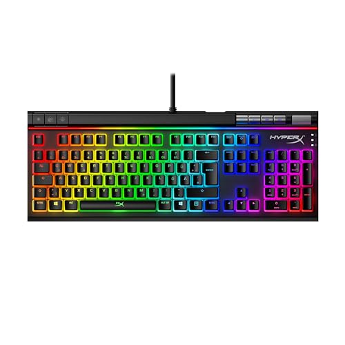 HyperX Alloy Elite 2 – Mechanische Gaming-Tastatur, Software-gesteuerte Beleuchtung und Makroanpassung, ABS Pudding Keycaps, Mediensteuerung, RGB Hint