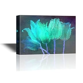 Canvas Wall Art - Tulip Flowers Petals Closeup on Grunge Background - Gallery Wrap Modern Home Art | Ready to Hang - 12x18 inches