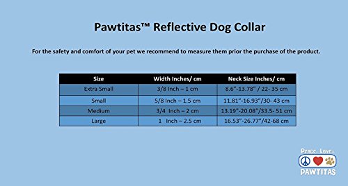 Pawtitas Pet Soft Training Adjustable Reflective Stitching Puppy / Dog Collar Extra Small 3/8 Inch Blue