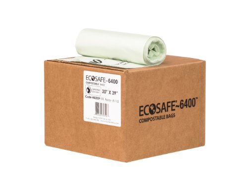 UPC 678526303914, EcoSafe-6400 HB3039-11 Heavy Duty Compostable Bag, Certified Compostable, 30-Gallon, Green (Pack of 96)