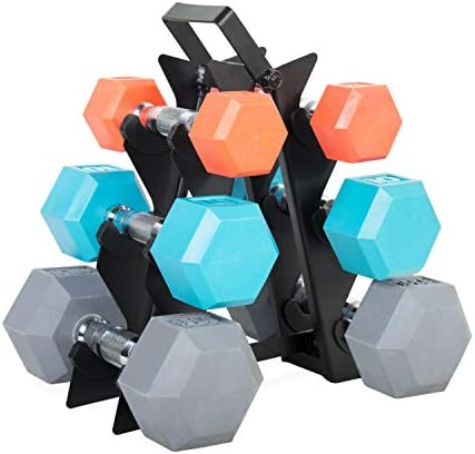 WF Athletic Supply Dumbbell Set with Storage Rack