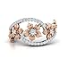 Siam panva Fabulous 925 Silver Floral Ring Two Tone Rose Gold Flower Jewelry Sz 6-10 (US Code 9)